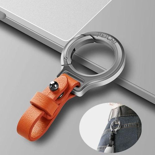 New Zinc Alloy Keychain Waist Belt Buckle Carabiner Car Key Holder Small Key Rings for Gift Outdoor Tool-blue-2_Brown