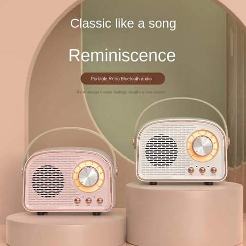 Retro Bluetooth Speaker, Wireless Portable 3D Stereo Subwoofer With FM Radio