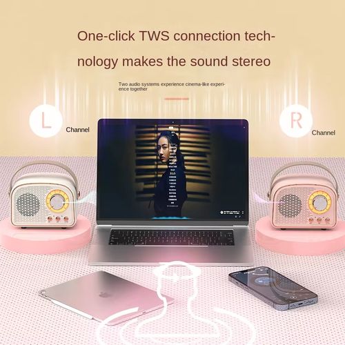 Retro Bluetooth Speaker, Wireless Portable 3D Stereo Subwoofer With FM Radio