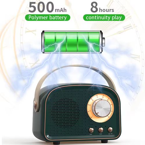 Retro Bluetooth Speaker, Wireless Portable 3D Stereo Subwoofer With FM Radio