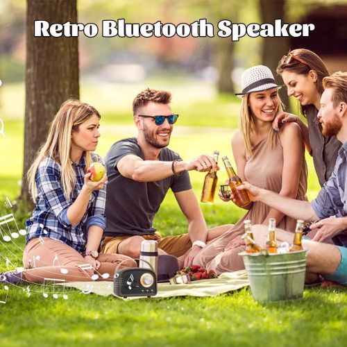 Retro Bluetooth Speaker, Wireless Portable 3D Stereo Subwoofer With FM Radio