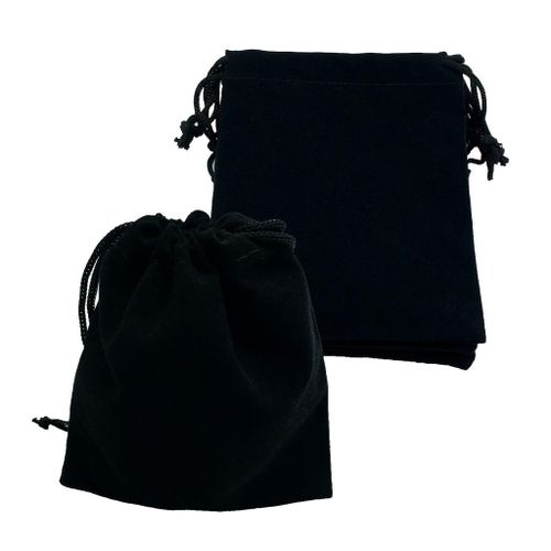 50 Pcs Small Velvet Pouches with Drawstring Gift Favors Black
