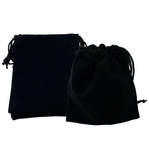 50 Pcs Small Velvet Pouches with Drawstring Gift Favors Black