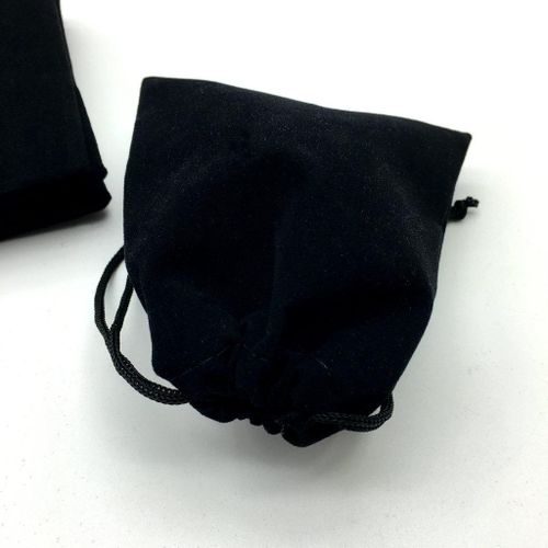 50 Pcs Small Velvet Pouches with Drawstring Gift Favors Black