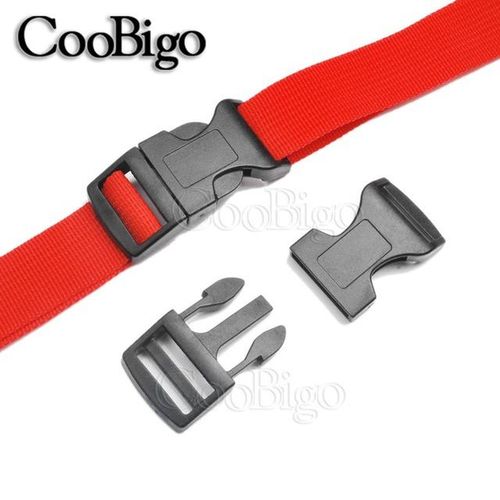 100pcs Curved Side Release Buckle Clip Fastener For Pet Collar Paracord Bracelet Backpack Bag Hardware Plastic Black 10mm - 25mm