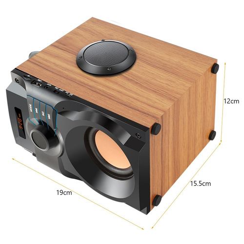 Bluetooth-compatible Speaker-Black & Brown