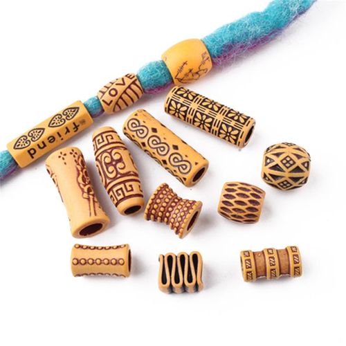 13pcs/set Plastic Beads For Hair African Braids Spiral Hairpins For Women Girls Dreadlocks Hair Clips Rings Accessories