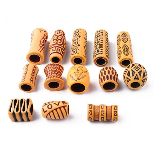 13pcs/set Plastic Beads For Hair African Braids Spiral Hairpins For Women Girls Dreadlocks Hair Clips Rings Accessories