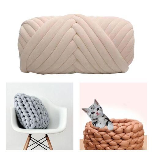 Cotton Polyester Chunky Yarn Knitting Weight Light Camel