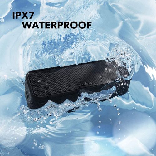 Anker Soundcore 3 Bluetooth Speaker with Stereo Sound, Pure Titanium Diaphragm Drivers, PartyCast Technology, BassUp, 24H Playtime, IPX7 Waterproof, App, Custom EQ, Home, Outdoor, Beach - Black