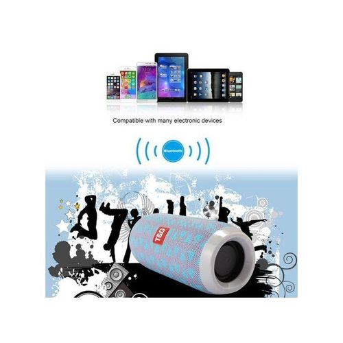TG TG117 Portable Bluetooth Stereo Speaker, With Built-In MIC-Blue