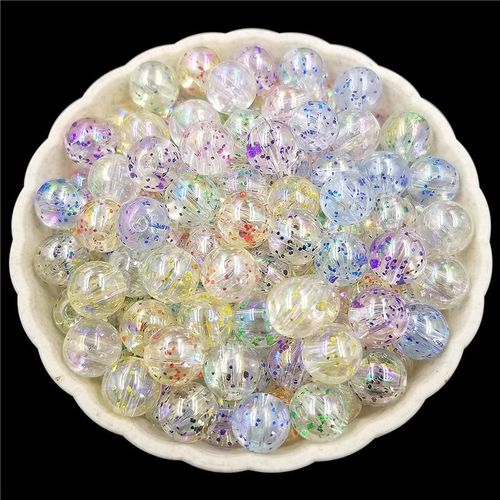 50pcs 8mm AB Color Round Acrylic Bead Loose Spacer Beads For Jewelry Making DIY Bracelet