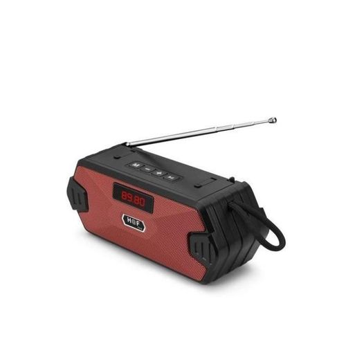 Hf Rechargeable FM/SD Bluetooth Radio Speaker - Black