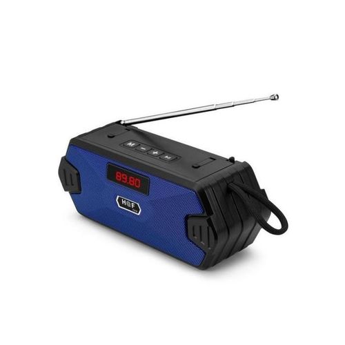 Hf Rechargeable FM/SD Bluetooth Radio Speaker - Black