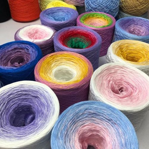 300g/balls Mercerized Organic Cotton Gradient Cake Yarn Macaron Series 4 Strands Baby Yarn For Knitting Crochet Shawl Tj20356