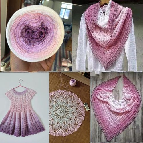 300g/balls Mercerized Organic Cotton Gradient Cake Yarn Macaron Series 4 Strands Baby Yarn For Knitting Crochet Shawl Tj20356