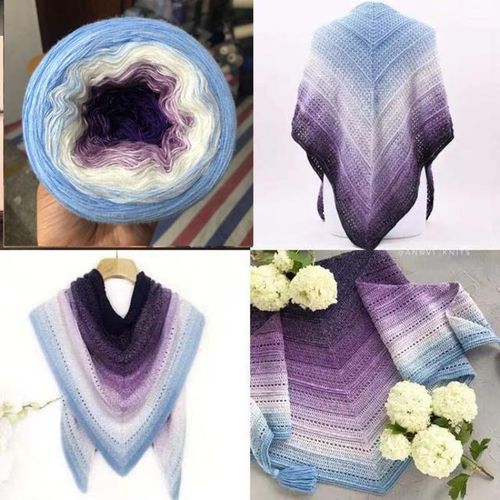 300g/balls Mercerized Organic Cotton Gradient Cake Yarn Macaron Series 4 Strands Baby Yarn For Knitting Crochet Shawl Tj20356
