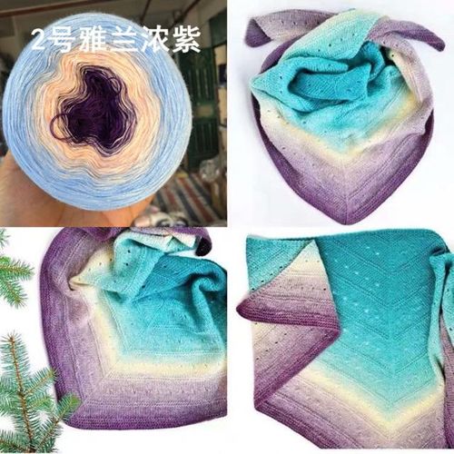 300g/balls Mercerized Organic Cotton Gradient Cake Yarn Macaron Series 4 Strands Baby Yarn For Knitting Crochet Shawl Tj20356