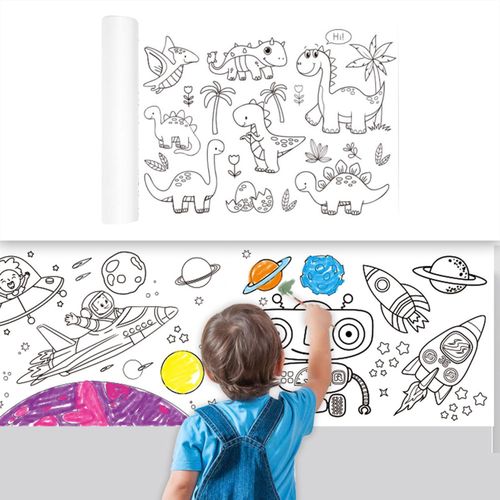 Coloring Paper Roll Educational Toys Colorable Dinosaur
