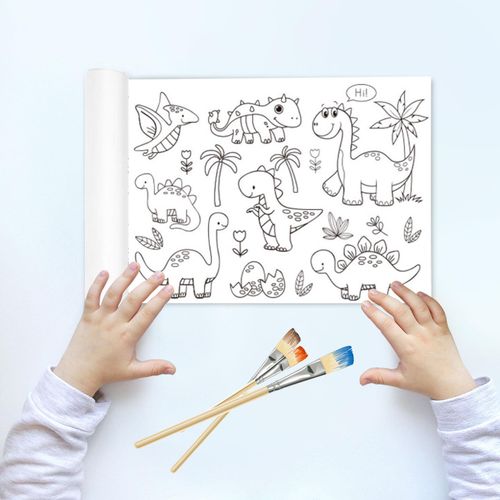 Coloring Paper Roll Educational Toys Colorable Dinosaur