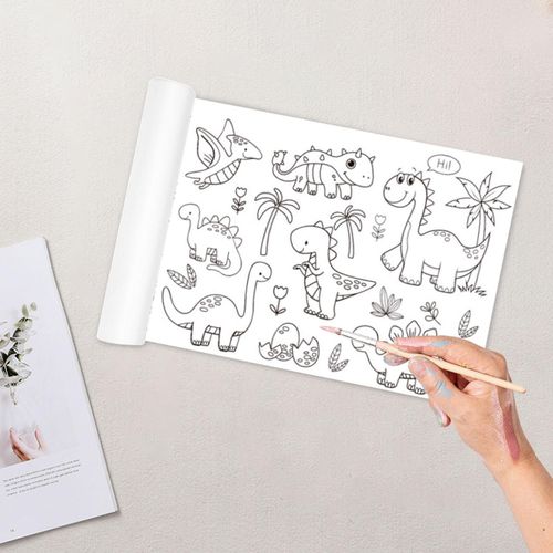 Coloring Paper Roll Educational Toys Colorable Dinosaur
