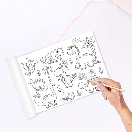 Coloring Paper Roll Educational Toys Colorable Dinosaur