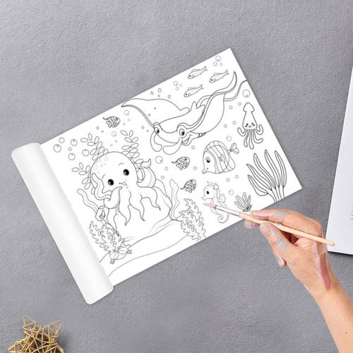 Coloring Paper Roll Educational Toys Colorable Dinosaur