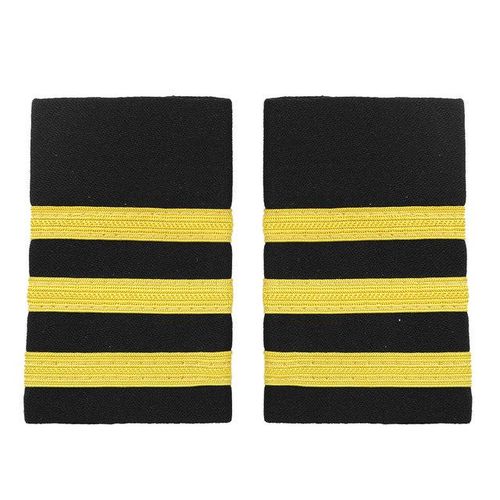 Professional Captain Pilot Shoulder Board Badge 1 To 4 Gold Stripes Shirt Epaulets Diy Decorative Shoulder Badges Crafts