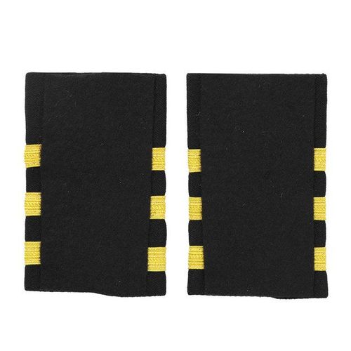 Professional Captain Pilot Shoulder Board Badge 1 To 4 Gold Stripes Shirt Epaulets Diy Decorative Shoulder Badges Crafts
