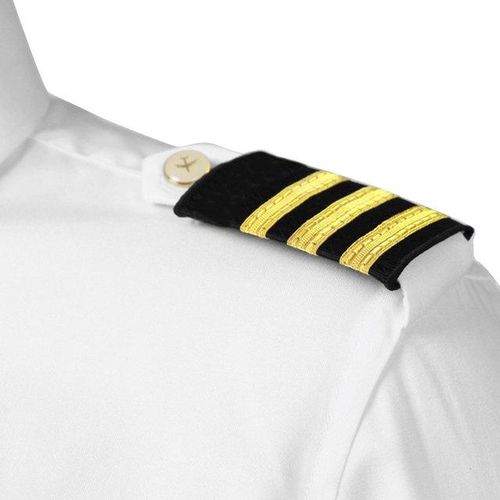 Professional Captain Pilot Shoulder Board Badge 1 To 4 Gold Stripes Shirt Epaulets Diy Decorative Shoulder Badges Crafts