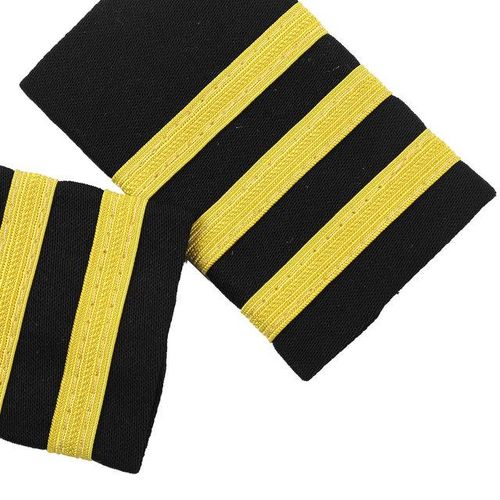 Professional Captain Pilot Shoulder Board Badge 1 To 4 Gold Stripes Shirt Epaulets Diy Decorative Shoulder Badges Crafts