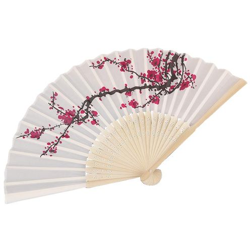 915 Generation 1pcs Delicate Plum Design Silk Folding Fan