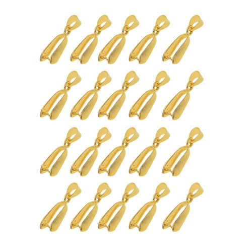 20 Pieces Pendant Pinch Bails Connector Clasps DIY Jewelry Making gold