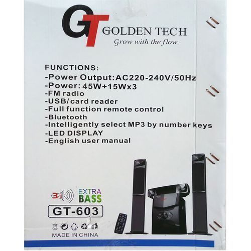 Golden Tech 3.1 Channel Multimedia Speaker System /Subwoofer - Black