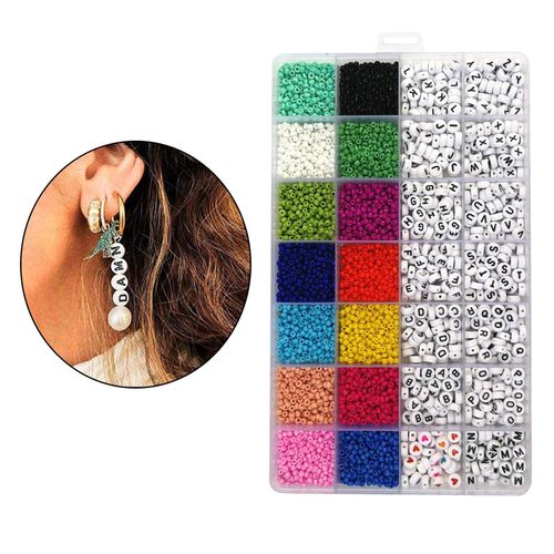 Craft Beads  5000pcs 3mm Glass Seed Beads And 7mm Letter