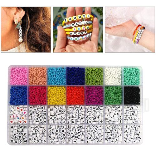 Craft Beads  5000pcs 3mm Glass Seed Beads And 7mm Letter