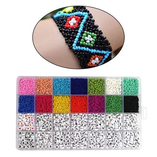 Craft Beads  5000pcs 3mm Glass Seed Beads And 7mm Letter
