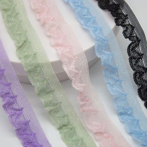 5 Yards Fish Silk Elastic Lace Embroidery Lace Webbing Diy Fabric Clothing Accessories For Home Textile Underwear Briefs