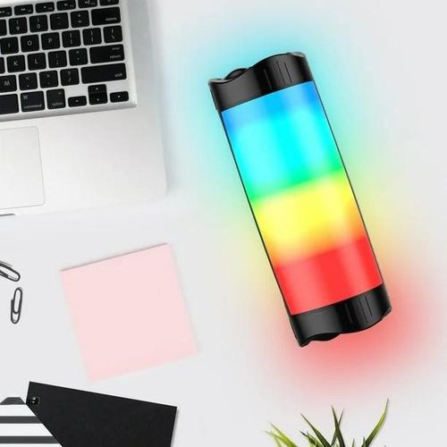 Portable Speaker Wireless Bluetooth-compatible Subwoofer LED Color Dazzling Light Subwoofer Stereo Speaker FM Radio Support AUX
