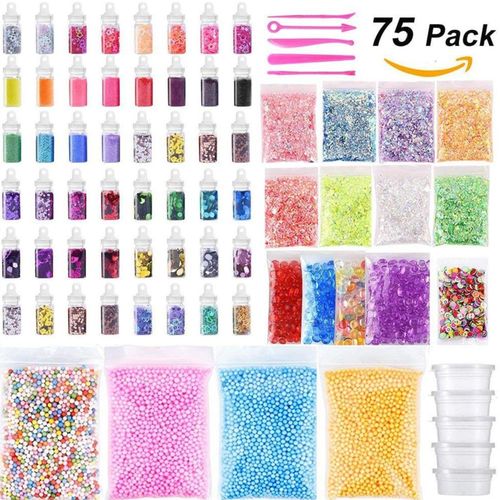 Colorful Slimes Making Kit Fishbowl Beads, Candy Slices, Glitter