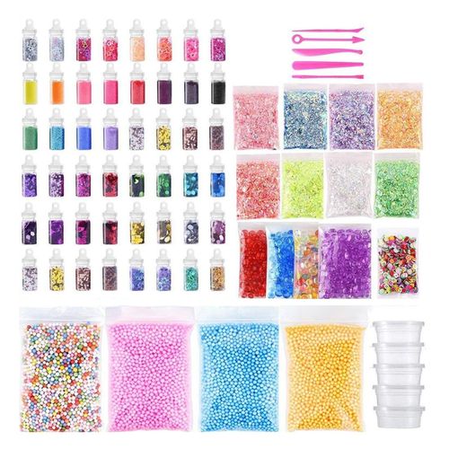 Colorful Slimes Making Kit Fishbowl Beads, Candy Slices, Glitter
