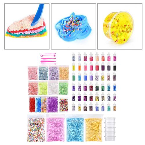 Colorful Slimes Making Kit Fishbowl Beads, Candy Slices, Glitter