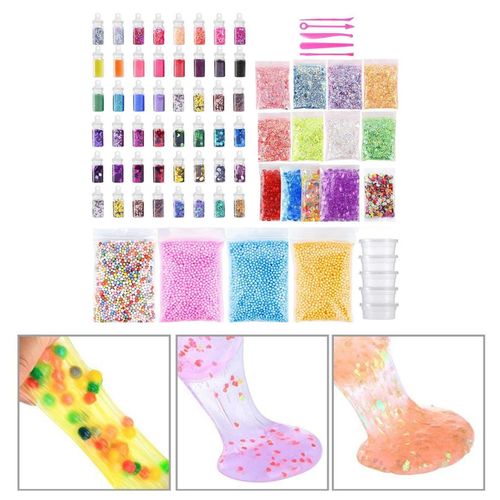 Colorful Slimes Making Kit Fishbowl Beads, Candy Slices, Glitter