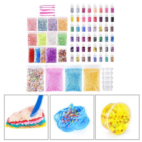 Colorful Slimes Making Kit Fishbowl Beads, Candy Slices, Glitter