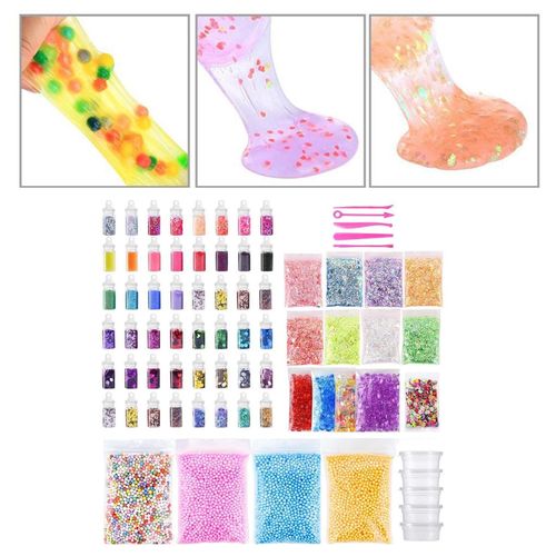Colorful Slimes Making Kit Fishbowl Beads, Candy Slices, Glitter