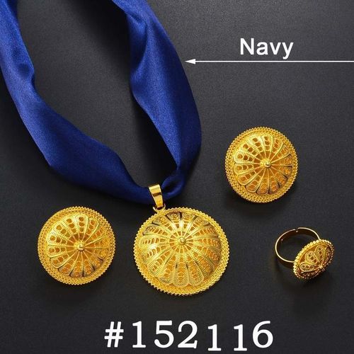 Anniyo-Conjuntos Et&iacute;opes Con Colgante Cuerda Pendientes Anillos Joyas Africanas Eriegas Compromiso Boda Habesha Art&iacute;culos &eacute;tnicos 152016b