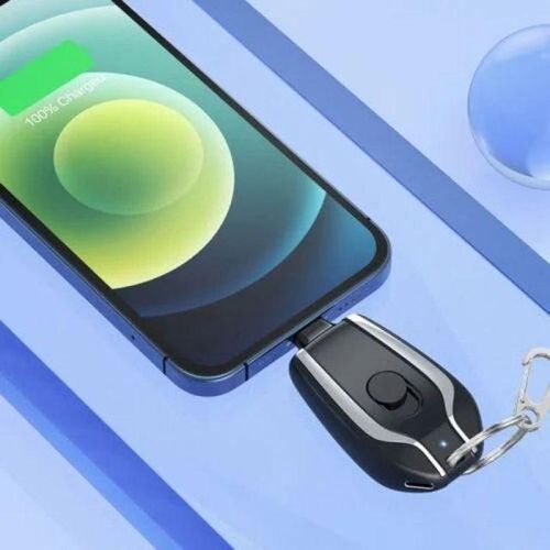 1500mAh Mini Power Emergency Pod Keychain Charger With Type-C Ultra-Compact Mini Pack Fast Charging Backup Power Bank-Pink Type-c_Red