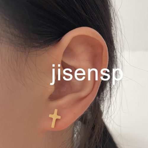 Collares Con Cruz De Doble Cara Para Hombre Y Mujer Conjunto De Joyería Aretes Peque?os Estilo Urbano Gótico Vintage