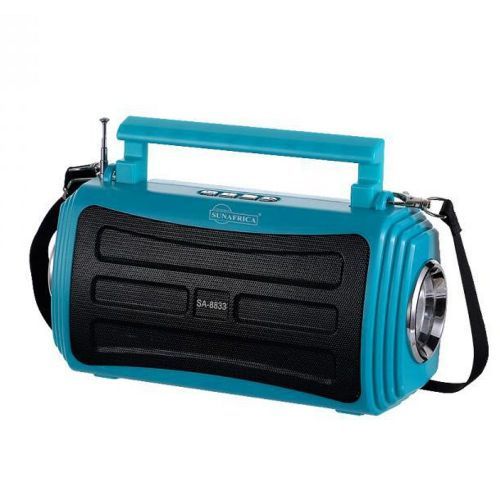 Portable Mini Speaker With Bluetooth USB TF AUX FM DC5V Solar Glass  - Black