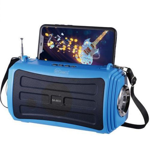 Portable Mini Speaker With Bluetooth USB TF AUX FM DC5V Solar Glass  - Black